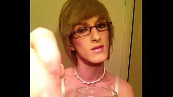 Eating my cum- Crossdresser Sissy Fay