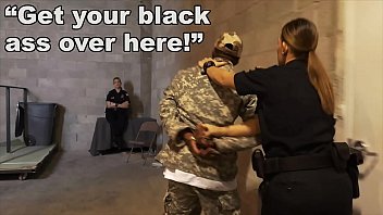 BLACK PATROL - Fake Soldier Gets Used As A Black Fuck Toy By White Cops