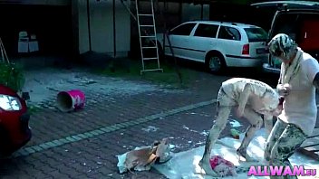 Lesbians In WAM Paint Bucket Cat Fight