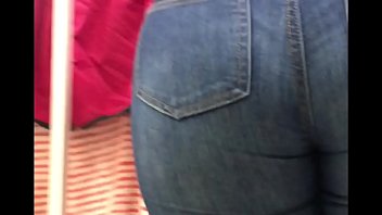 StreetCandids: Young Latina Milf Red Sweater Thick Legs in Tight Jeans