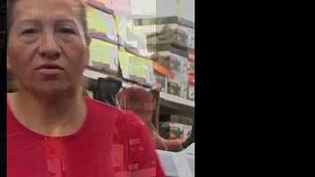 StreetCandids: Latina Granny in red shirt nice ass shoe shopping