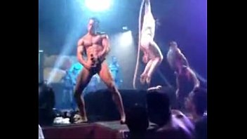 Strippers fooling on stage