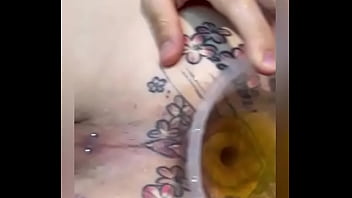 Korean Mistress butt tattoo, asshole tattoo, slave, flameon femdom Cruel CBT Burn dick bdsm cigarette D